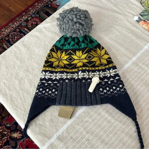 NWT Burberry Fair Isle Pom Hat